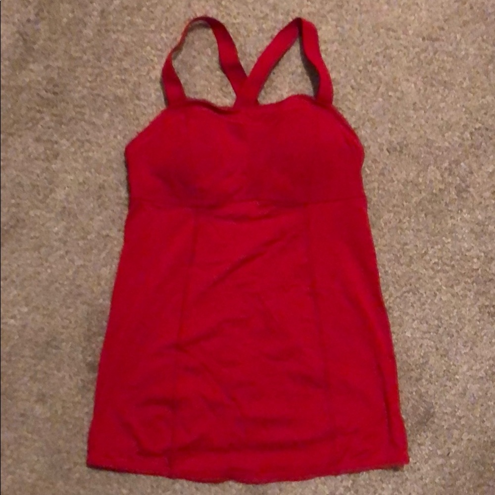 Lululemon red adjustable workout top